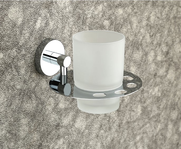 Liva Tumbler Holder Stainless Steel Bathroom Commercial Hotel Spa Wall Mount Heavy-Duty Anti-Rust Waterproof Easy Install Professional Grade Durable Toothbrush Cup Holder Rustproof Hygienic Space Saving Contemporary Design Secure Mounting Stable Reliable